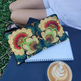 img 2 attached to 👜 Sabai Jai Embroidered Handmade Wristlet: Stylish Women's Handbags & Wallets in Wristlets