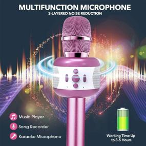 img 2 attached to 🎤 LEERON Обновленный Bluetooth караоке микрофон - Беспроводной динамик для детей и взрослых, портативный микрофон с возможностью зарядки для вечеринок, домашнего караоке и активного отдыха на свежем воздухе