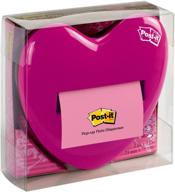💗 post-it pop-up notes dispenser: pink heart-shaped holder for 3 x 3-inch notes logo