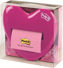 img 1 attached to 💗 Post-it Pop-up Notes Dispenser: Pink Heart-shaped Holder for 3 x 3-Inch Notes