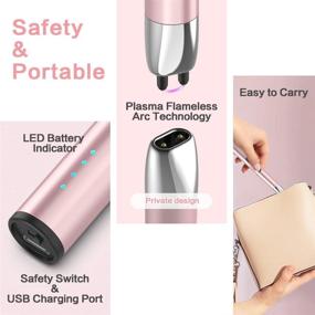 img 2 attached to 🕯️ TAKOIEMS Rechargeable Candle Lighter with LED Display and Safety Switch - USB Lighter with Flameless Windproof Arc for Candle, Grill, Fireworks - Pink