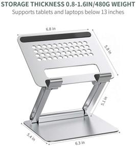 img 2 attached to Регулируемая высота подставки для ноутбука LOBKIN: портативная эргономичная офисная подставка для iPad, MacBook и ноутбуков