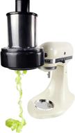 cirillo kitchenaid mixer spiralizer accessory - automatic spiralizer, convenient oversized loading chute, dishwasher safe logo