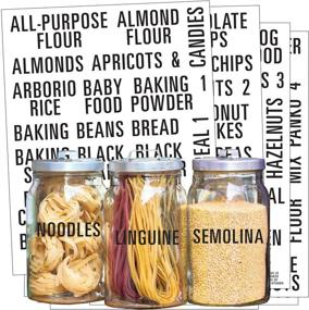 img 4 attached to Talented Kitchen 224 Pantry Labels & Fridge – Bold All Caps Kitchen Pantry Names 🏺 & Fridge – Food Label Sticker, Water-Resistant Pantry Labels for Containers, Jar Labels Pantry Organization and Storage