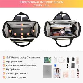 img 3 attached to 🎒 Stylish Women's Laptop Backpack with USB Port - LOVEVOOK Beige-Black, Perfect for Business, Travel, and Daily Use!