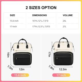 img 2 attached to 🎒 Stylish Women's Laptop Backpack with USB Port - LOVEVOOK Beige-Black, Perfect for Business, Travel, and Daily Use!