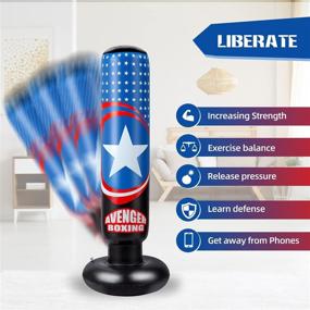 img 3 attached to 🥊 Inflatable Kids Punching Bag Stand: Perfect for Karate, Taekwondo, MMA Practice – Includes Air Pump!