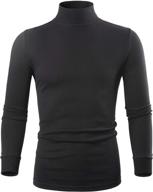 👕 turtleneck men's long sleeve thermal underwear sweater: ultimate black and white mock turtleneck base layer shirt logo