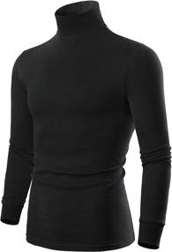 img 2 attached to 👕 Turtleneck Men's Long Sleeve Thermal Underwear Sweater: Ultimate Black and White Mock Turtleneck Base Layer Shirt