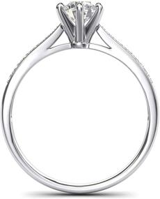 img 1 attached to 💍 Timeless 6-Prong Simulated Engagement Ring for Women with Graduated Design - Enhance Your Jewelry Collection