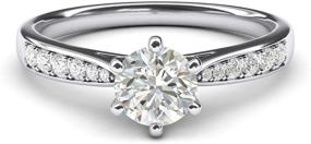 img 4 attached to 💍 Timeless 6-Prong Simulated Engagement Ring for Women with Graduated Design - Enhance Your Jewelry Collection