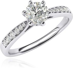 img 3 attached to 💍 Timeless 6-Prong Simulated Engagement Ring for Women with Graduated Design - Enhance Your Jewelry Collection