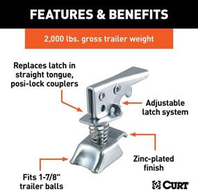 img 2 attached to 🔒 CURT 25094 Posi-Lock Coupler with 1-7/8-Inch Trailer Hitch Ball Replacement Latch