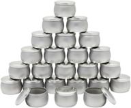 small candle tins for candle making: 24-pack metal jars with lids (silver, 3 x 2 inches) logo