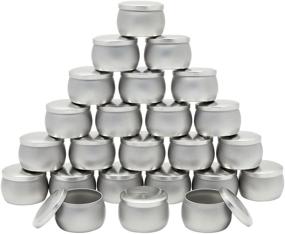 img 4 attached to Small Candle Tins for Candle Making: 24-Pack Metal Jars with Lids (Silver, 3 x 2 Inches)