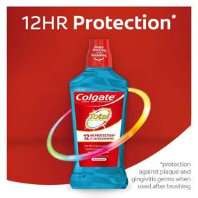 img 3 attached to 🌿 Colgate Total Advanced Pro-Shield Alcohol Free Mouthwash: Antibacterial Formula, Peppermint Blast - 1L | 33.8 Fl. Oz.