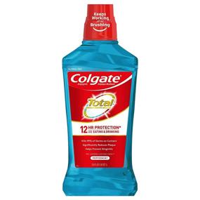 img 4 attached to 🌿 Colgate Total Advanced Pro-Shield Alcohol Free Mouthwash: Antibacterial Formula, Peppermint Blast - 1L | 33.8 Fl. Oz.