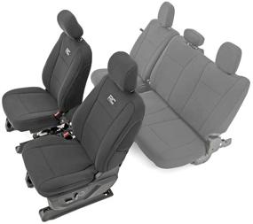 img 4 attached to 🚗 Грубые фронтальные чехлы для сидений Rough Country Neoprene для F150 2015-2020 - 1-й ряд, водонепроницаемые, черные (91016)