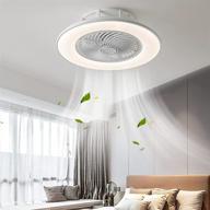 🌀 chanfok low profile modern ceiling fan with light - 22-inch flush mount ceiling fan with remote control, dimmable led lighting, enclosed blades, and wind guide wheel - white логотип