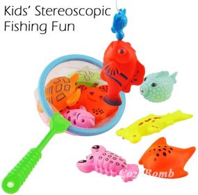 img 3 attached to CozyBomB Kids Fishing Bath Toys Set - 17Pcs Magnetic Floating Toy with Magnet Pole Rod Net, Plastic Floating Fish - Toddler Educational Color Learning Game (New)