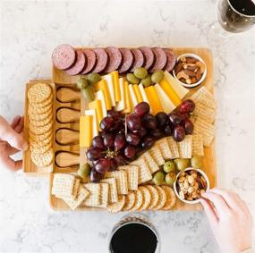 img 2 attached to 🧀 Naturally Exquisite: Charcuterie Platter with Ramekans Cutlery