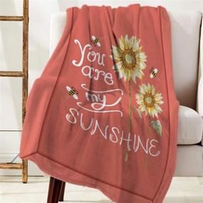 img 2 attached to 🌻 Sunflower Bed Blanket - Fluffy Cozy Plush Fleece Throw Blanket for Couch Sofa, 40x50 inches, Ideal Gift for Best Friends, Couples & Family - 'You are My Sunshine' Design