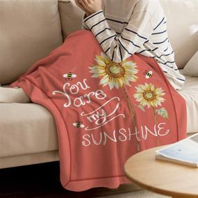 img 3 attached to 🌻 Sunflower Bed Blanket - Fluffy Cozy Plush Fleece Throw Blanket for Couch Sofa, 40x50 inches, Ideal Gift for Best Friends, Couples & Family - 'You are My Sunshine' Design