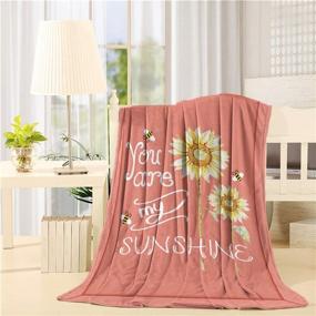 img 4 attached to 🌻 Sunflower Bed Blanket - Fluffy Cozy Plush Fleece Throw Blanket for Couch Sofa, 40x50 inches, Ideal Gift for Best Friends, Couples & Family - 'You are My Sunshine' Design