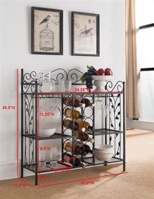 img 1 attached to 🍷 Metal Console Table Wine Rack Buffet Server by Kings Brand Furniture