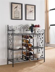 img 2 attached to 🍷 Metal Console Table Wine Rack Buffet Server by Kings Brand Furniture