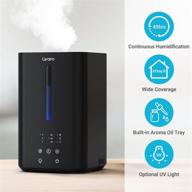 🏢 efficient livatro 4.5l top fill humidifiers: bedroom and large room cooling solution with essential oil tray, ultrasonic quiet, night light, timer, auto-shut off - black logo