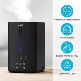 img 4 attached to 🏢 Efficient Livatro 4.5L Top Fill Humidifiers: Bedroom and Large Room Cooling Solution with Essential Oil Tray, Ultrasonic Quiet, Night Light, Timer, Auto-Shut Off - Black