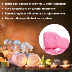img 2 attached to Noverlife Paraffin Wax Heated Booties: Electric Heated Nail Art Pedicure Foot Cover for Foot Care and Infrared Wax Therapy Treatment SPA Warmer Kit