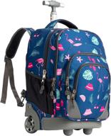 🎒 wonderful weishengda wheeled backpack: flamingos design with multiple compartments for ultimate organization logo