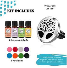 img 3 attached to 🌳 mEssentials Tree of Life Aromatherapy Car Air Freshener Gift Set with Essential Oil Vent Diffuser and Refill Pads: Lavender, Peppermint, Inner Calm, Zen - Ultimate Car Fragrance Solution