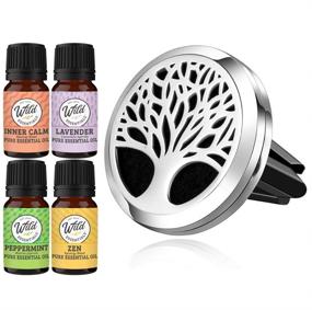 img 4 attached to 🌳 mEssentials Tree of Life Aromatherapy Car Air Freshener Gift Set with Essential Oil Vent Diffuser and Refill Pads: Lavender, Peppermint, Inner Calm, Zen - Ultimate Car Fragrance Solution