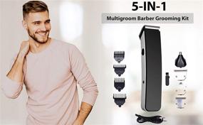 img 1 attached to ✂️ HogoR 5-In-1 Multigroom Black Hair Cutting Set: Shaver, Trimmer, Foil Shaver, Nose Trimmer, Clipper, Precision Detailer, Beard Trimmer for Men - Barber Grooming Cutter Kit