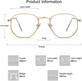 img 2 attached to Protect Your Eyes with SOJOS Small Hexagonal Blue Light Blocking Glasses: SJ5036 Eyeglasses Frame with Anti-Blue Ray Technology