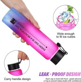 img 1 attached to 💧 15oz Purple/Blue Gradient Glass Water Bottle with BPA-Free Lid - Ideal for Fitness, Gym, Outdoor Sports, School, and Office