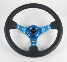 img 4 attached to 🔵 Руль NRG - 06 (глубокий диск) - 350 мм (13,78 дюймов) - черная кожа с синими спицами - ST-006R-BL