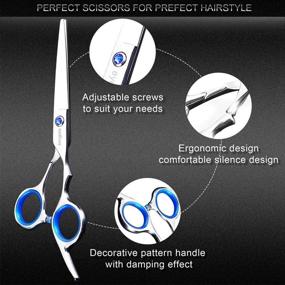 img 1 attached to 12Pcs Hair Cutting Scissors Kit - Professional Hair Scissors Set, 4CR Stainless Steel, Thinning Shears, Comb, Haircut Cloth, Clip - Ideal for Home, Salon, and Barber Use