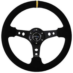img 1 attached to 🔅 NRG Innovations ST-006S-Y 350mm Sport Steering Wheel (3-inch Depth) (Suede with Center Mark in Yellow)