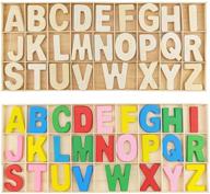 🔠 208-piece wooden craft letters set for wall decor, diy wedding display, and home decor – natural & assorted colors – 2 inches – includes storage tray logo