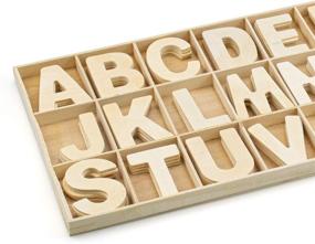 img 2 attached to 🔠 208-Piece Wooden Craft Letters Set for Wall Decor, DIY Wedding Display, and Home Decor – Natural & Assorted Colors – 2 Inches – Includes Storage Tray