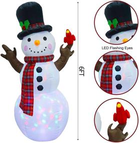 img 3 attached to 🏼 6 FT Christmas Inflatable Snowman with Colorful LED Lights - Indoor/Outdoor Xmas Holiday Decor, Light Up Lawn Yard Garden Decorations