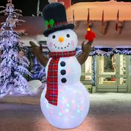 🏼 6 ft christmas inflatable snowman with colorful led lights - indoor/outdoor xmas holiday decor, light up lawn yard garden decorations logo