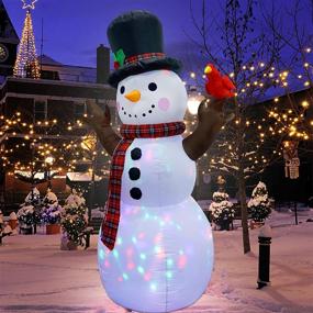 img 2 attached to 🏼 6 FT Christmas Inflatable Snowman with Colorful LED Lights - Indoor/Outdoor Xmas Holiday Decor, Light Up Lawn Yard Garden Decorations