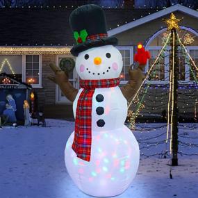 img 1 attached to 🏼 6 FT Christmas Inflatable Snowman with Colorful LED Lights - Indoor/Outdoor Xmas Holiday Decor, Light Up Lawn Yard Garden Decorations