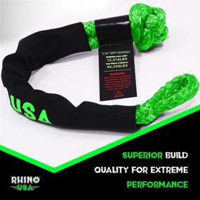 img 2 attached to Rhino USA Synthetic Soft Shackle Rope (2-Pack Green) - 7/16 Inch X 20 Inch (44