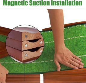 img 1 attached to Enhance Your Golf Prowess at Home and Office with GLOTOP Golf 🏌️ Putting Green Mat - Auto Ball Return, Crystal Velvet Mat, Solid Wood Base